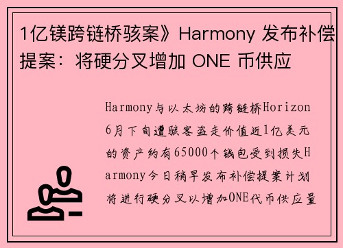 1亿镁跨链桥骇案》Harmony 发布补偿提案：将硬分叉增加 ONE 币供应